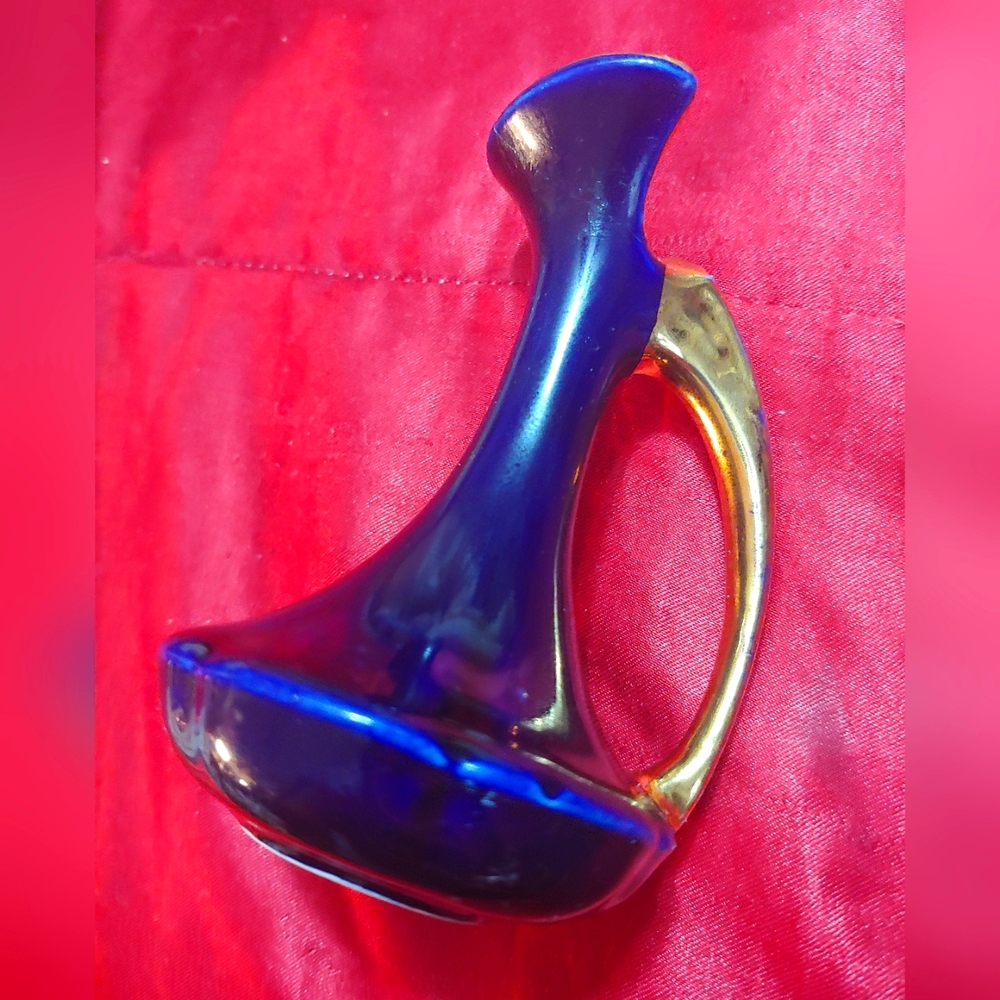 Mini Blue & Gold Jug Vase